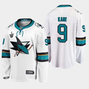 Kinder San Jose Sharks Eishockey Trikot Evander Kane #9 Weiß 2019 Stanley Cup Playoffs Auswärts Player